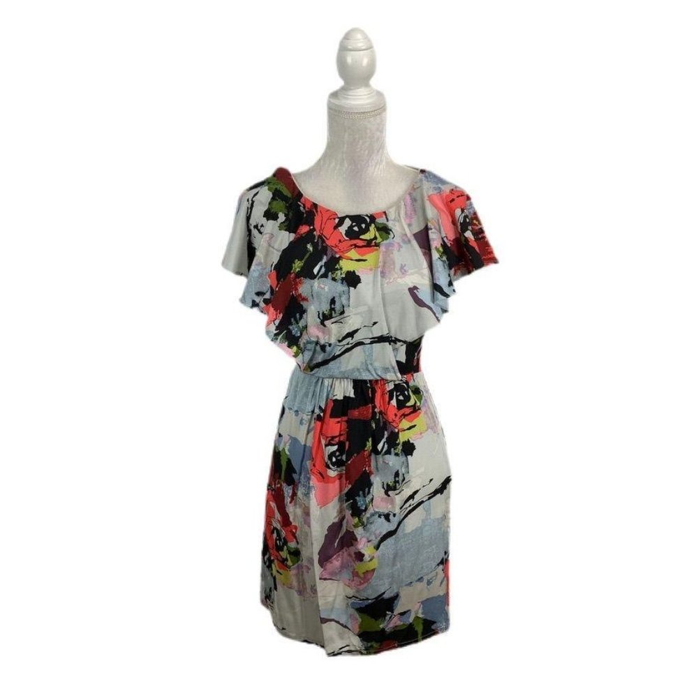 Julie Dillon New York Silk Sheath Dress Floral‎ 6